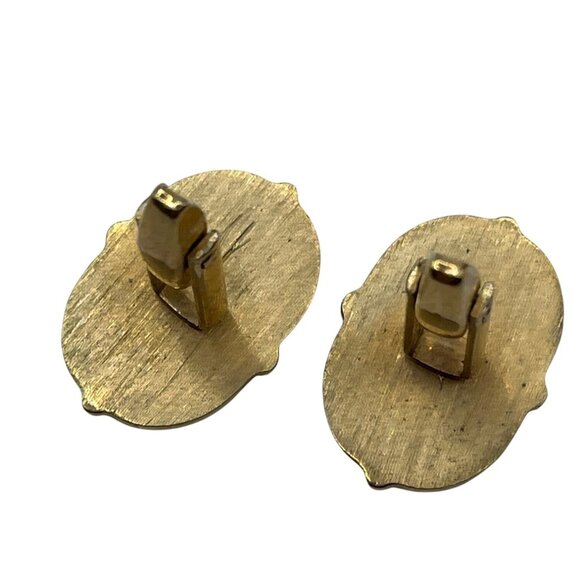 Vintage Gold Tone Oval Cufflinks A28 - Picture 3 of 7